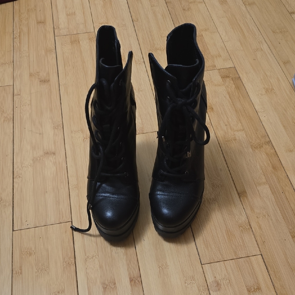 Jessica Simpson Black Lace-Up Boots